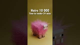 10 vs 1 MILLION Hairs 3D Simulation 