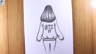 How to draw BTS girl | Pencil sketch BTS girl | Art video