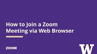 Zoom: How to Join Meeting via Web Browser