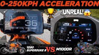 KTM 1290 SUPERDUKE R ️ BMW M1000R | 0-250kph Acceleration Attempt #superduke1290r #m1000rr