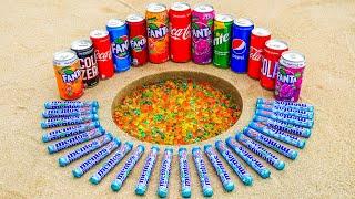 Experiment: Orbeez and Mentos VS Cola, Fanta, Pepsi, Sprite Underground