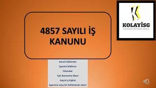 4857 SAYILI İŞ KANUNU ÖZET – 1