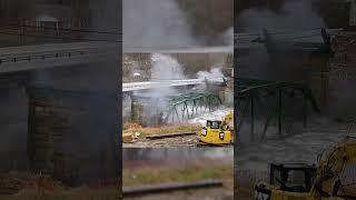 Crews demolish almost century-old bridge in controlled explosion #Shorts