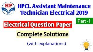 HPCL Assistant Maintenance Technician Electrical 2019 Paper Part-1