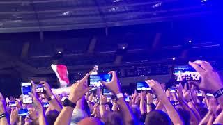 Polish and LGBT flags during Rammstein concert, Chorzow Poland 2019