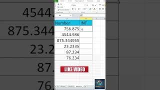 #INT FUNCTION#excel#shortsvideo#shorts