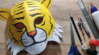 How to Make TIGER MASK (Closed) With Colour Paper || #maskmaking