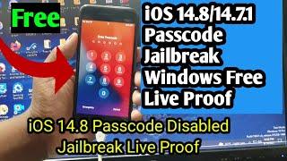 iOS 14.8/14.7.1 Passcode Disabled Jailbreak Windows Free Live Proof 100% Work 6S/6S+/7/7+/8/8+/X