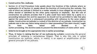 Constructive Resjudicata/Difference b/w Resjudicata &Constructive resjudicata/Apex court Judgements.