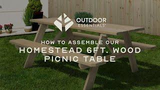 How to Assemble the Homestead 6 ft. Wood Picnic Table