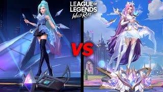 Seraphine Crystal Rose VS KDA All Out Skin Comparison Wild Rift