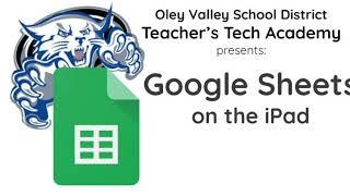 Google Sheets on the iPad