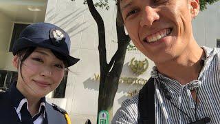 Selfie with beautiful Japanese police officer