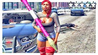 GTA 5 FIVE STAR COP BATTLE + POLICE CHASE + Wanted Level Escape - Los Santos (GTA V Funny Moments)