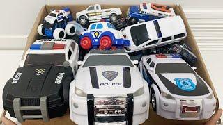 A Box Full of Police Cars Mini Car Lined Up Checked One by One Run on a Slope to the  Police Station