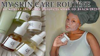 Korean skin care products on black skin|Skin care routine|South African YouTuber|Skin care creators