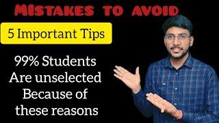 भूलकर भी ये गलतियां मत करना  || 5 MOST IMPORTANT TIPS FOR SELECTION  #ssccgl #ssc