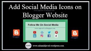 How to Add Social Media Icons on Blogger Website