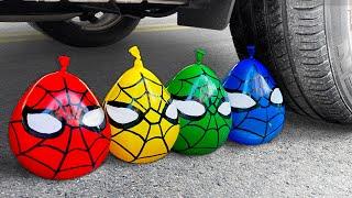 Top 25 Crushing things with Car Compilation | Experiment Car vs Spiderman Jello balloons!