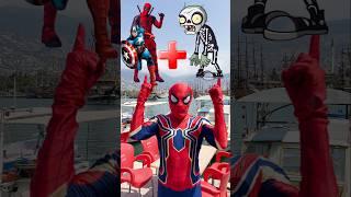 Captain America and Deadpool + Skeleton Zombie = Marvel Animation #marvel #avengers #spiderman