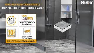 Ruhe Tile Insert Floor Drain Channel || Invisible Bathroom Drain Channel Collection in India