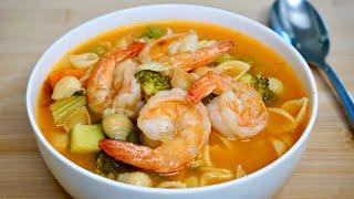 SOPITA DE CONCHITAS CON CAMARONES / muy saludable/ nutritiva y sabrosa. 