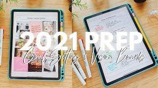 PLANNING 2021 ON MY IPAD | Setting Goals & Making Vision Boards in Goodnotes5 | Digital Plan With Me