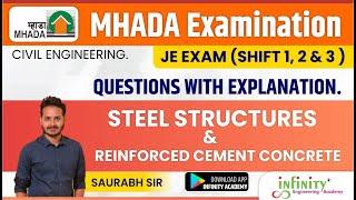 MHADA Exam Question Analysis | mhada Steel Structure and RCC Question Explanation | MHADA JE Civil