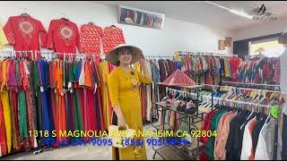 Vlog 310: MẪU ÁO DÀI THÊU TẠI TIỆM DUNG #dungcaliusa #aodai