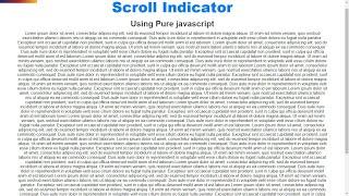 Responsive page scroll indicator using pure JavaScript | JavaScript tutorials