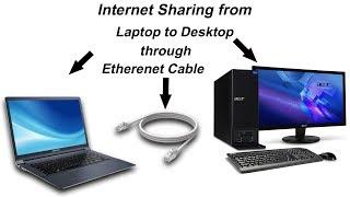 Easy way How to share Internet from laptop to desktop | through Ethernet cable  [KH] 2019