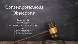 Contemporaneous Objections (Course Number 2009618N)