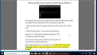 Get/Generate Epic Games Launcher installer logs on Windows