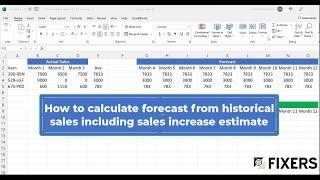 Calculate a sales forecast using Historical Forecast w sales increase percentage