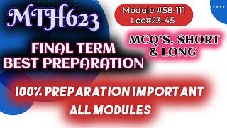 MTH623 FINAL TERM PREPARATION II FALL'S SPRING 2024 #vu #mth623 #finalterm #preparation