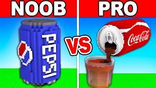 NOOB vs PRO: PEPSI VS COKE HOUSE BUILD CHALLENGE in Minecraft