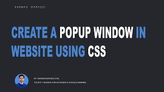 Create a Popup Window in Website using CSS