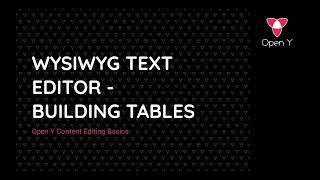 Building Tables in the WYSIWYG Editor