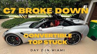 HOW TO FIX CONVERTIBLE TOP STUCK ON C7 CORVETTE MANUAL TOP OPERATION