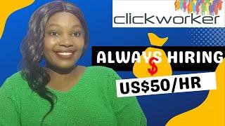 How To Make $50/HR Online Working From Home With Clickworker Step by Step Guide |Available Worldwide