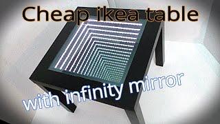 How to make cool coffee table with infinity mirror from cheap ikea table.