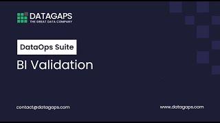 Datagaps DataOps Suite - BI Validation Overview