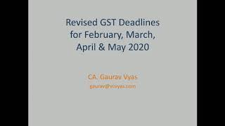 GSTR 3B & GSTR 1 due dates under COVID-19