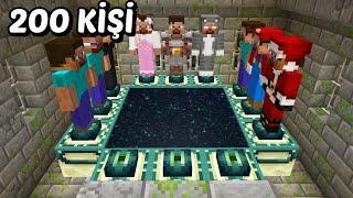 Minecraft 'ı Bitirmek ama 200 OYUNCU İLE!