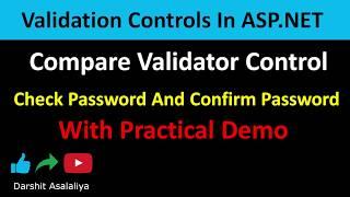 Compare Validator Control In ASP NET | How To Compare Password And Confirm Password In ASP.NET