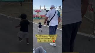 Our grandson didn’t want anyone to hold his hand. #grandparents #grandson #babywalking