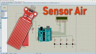 Sensor Air (Water Sensor) dengan output LCD di Proteus