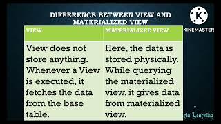 Lecture 12 - Oracle Interview Questions | Difference between View and Materialized View in Tamil