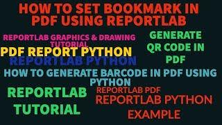 REPORTLAB|REPORTLAB PYTHON TUTORIAL|How To Set Bookmark Page In Pdf File Using Python|PART:43