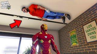 Franklin & Shinchan Hide Inside His House Wall From Ironman In Gta 5 in Telugu | #gta5